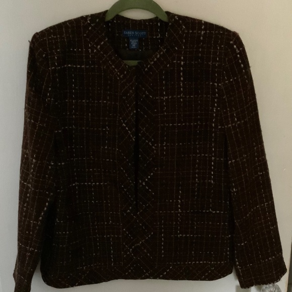 NWT KAREN SCOTT Brown Dressy Jacket 14 Petite - Picture 5 of 5